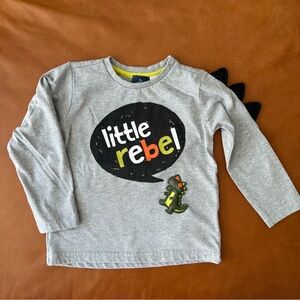 MY CHICCO 'Little Rebel' Dinosaur Grey Shirt, Size 3